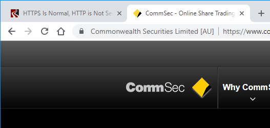 Chrome release 69 address bar with padlock and business name only to indicate it is using secure https